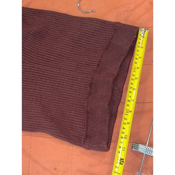 Meshki Womens High Waist Hazelnut Ribbed Knit Flares Pants M Medium - Picture 6 of 9